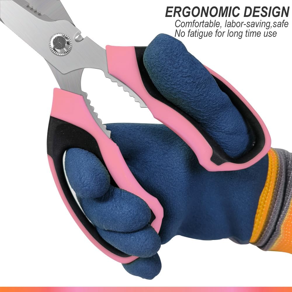 Multi-Purpose Kitchen Scissors | Pink Protective Sheath · Sharp Stainless Steel Blades · Ergonomic Handle