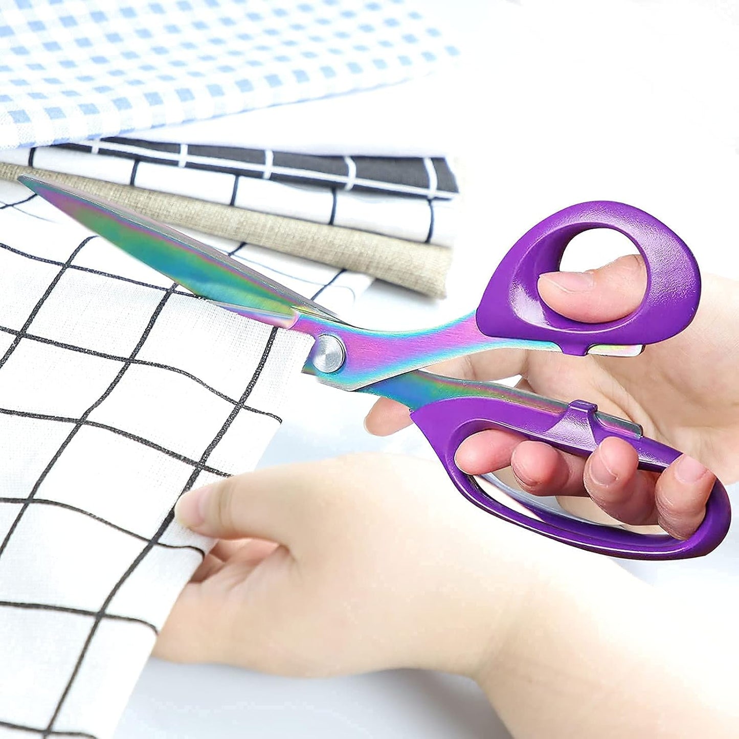 Colorful Titanium-Coated Long Scissors | Sharp Stainless Steel · Comfortable Handle · Precision Cutting · Multi-Purpose Tool