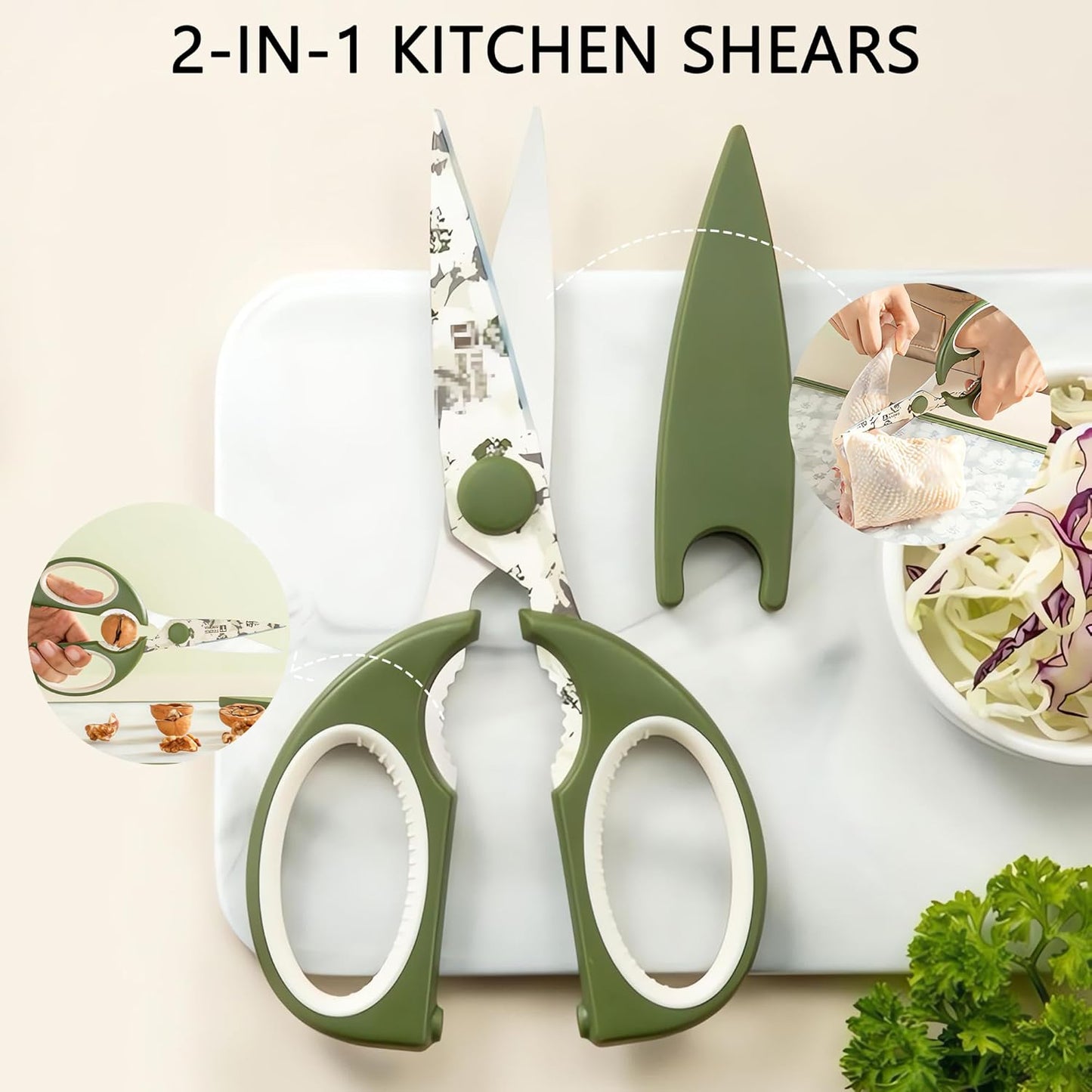 Multi-Purpose Kitchen Scissors | Stainless Steel Blades · Food-Grade Material · Easy to Clean