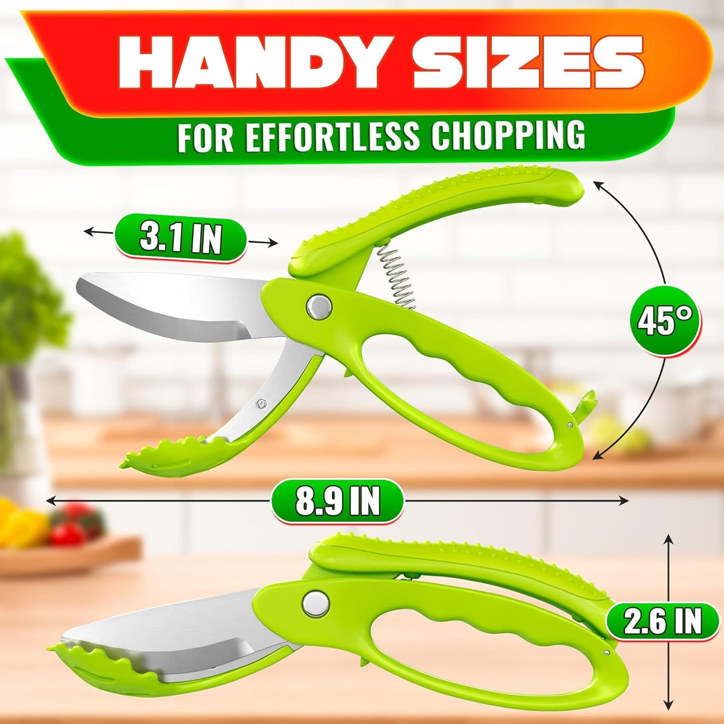 Multi-Functional Kitchen Scissors · Spring-Loaded Design | Comfortable Non-Slip Handle for Easy Food Prep
