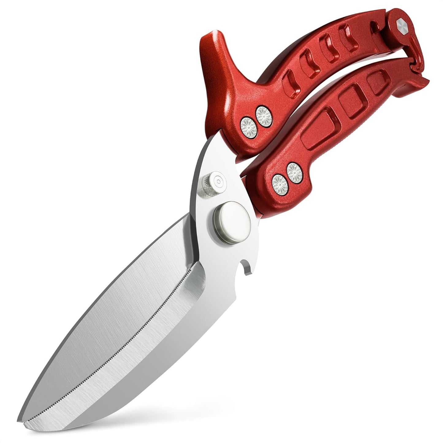 Heavy-Duty Multi-Purpose Kitchen Shears | Thick Stainless Steel Blades with Ergonomic Non-Slip Handles for Meat & Poultry