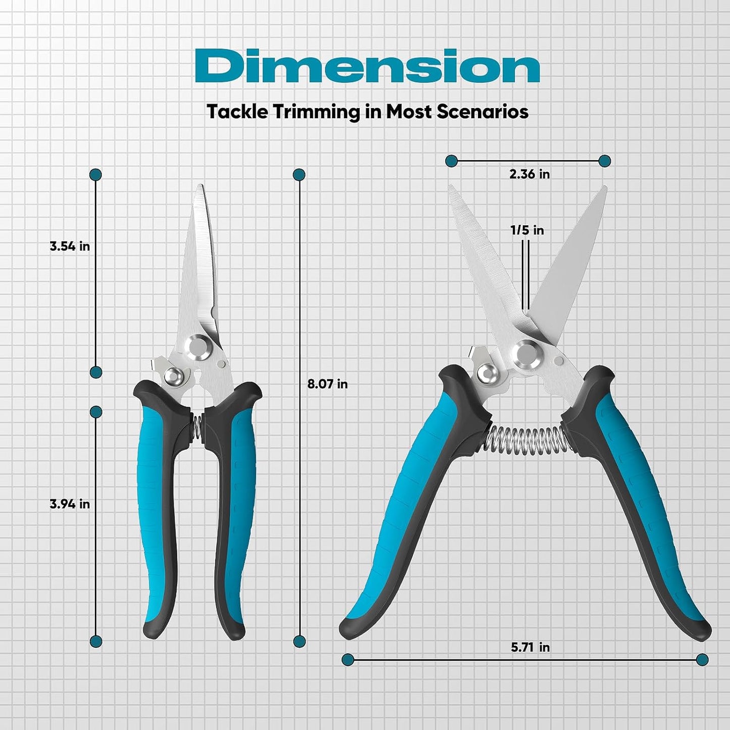 Professional Trimming Scissors | Ergonomic Design · Non-Slip Grip · Ideal for Gardening & Multi-Use