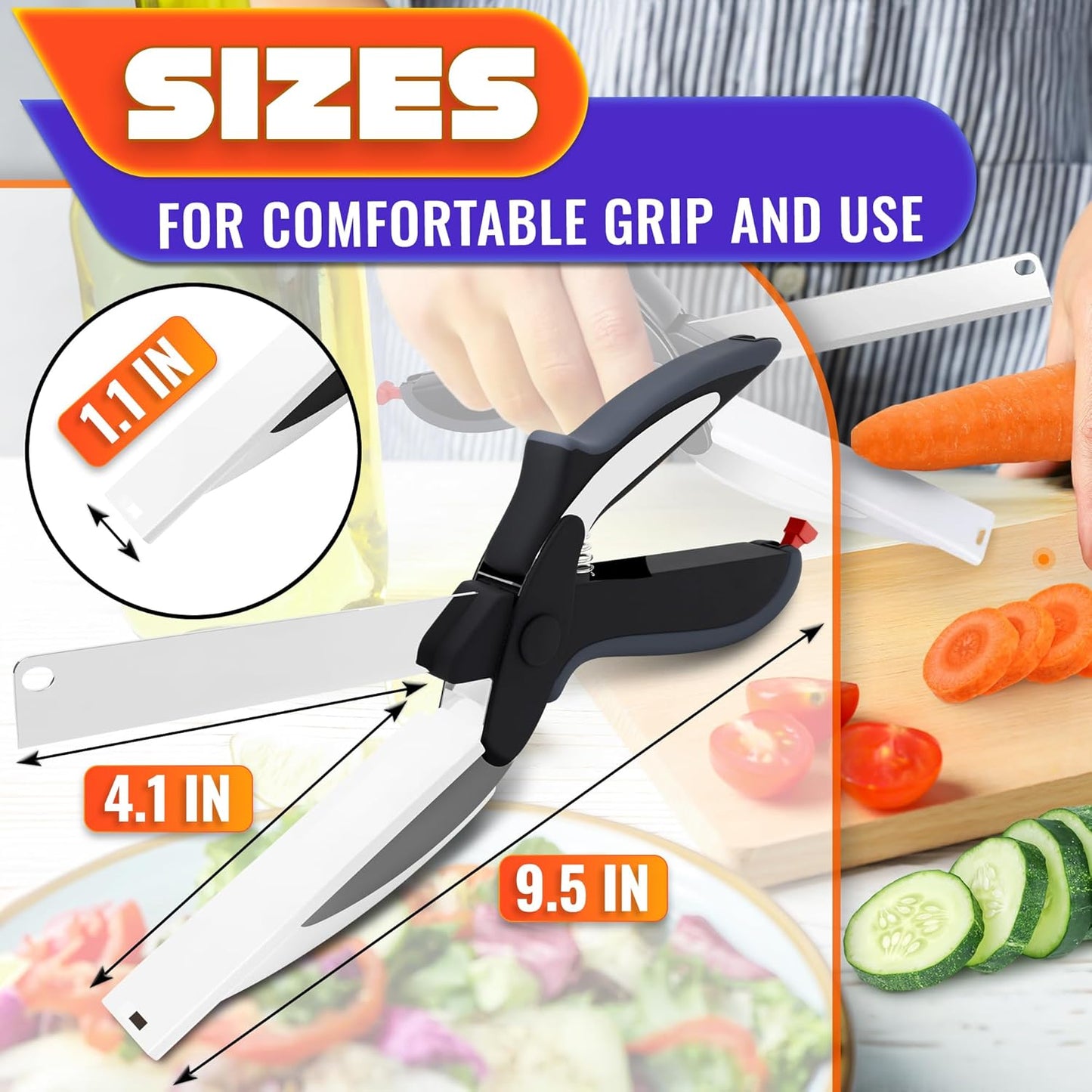 Multi-Functional Kitchen Cutter · 2-in-1 Knife & Cutting Board Design | Sharp Stainless Steel Blade for Easy Cutting, Ideal for Home & Outdoor Use