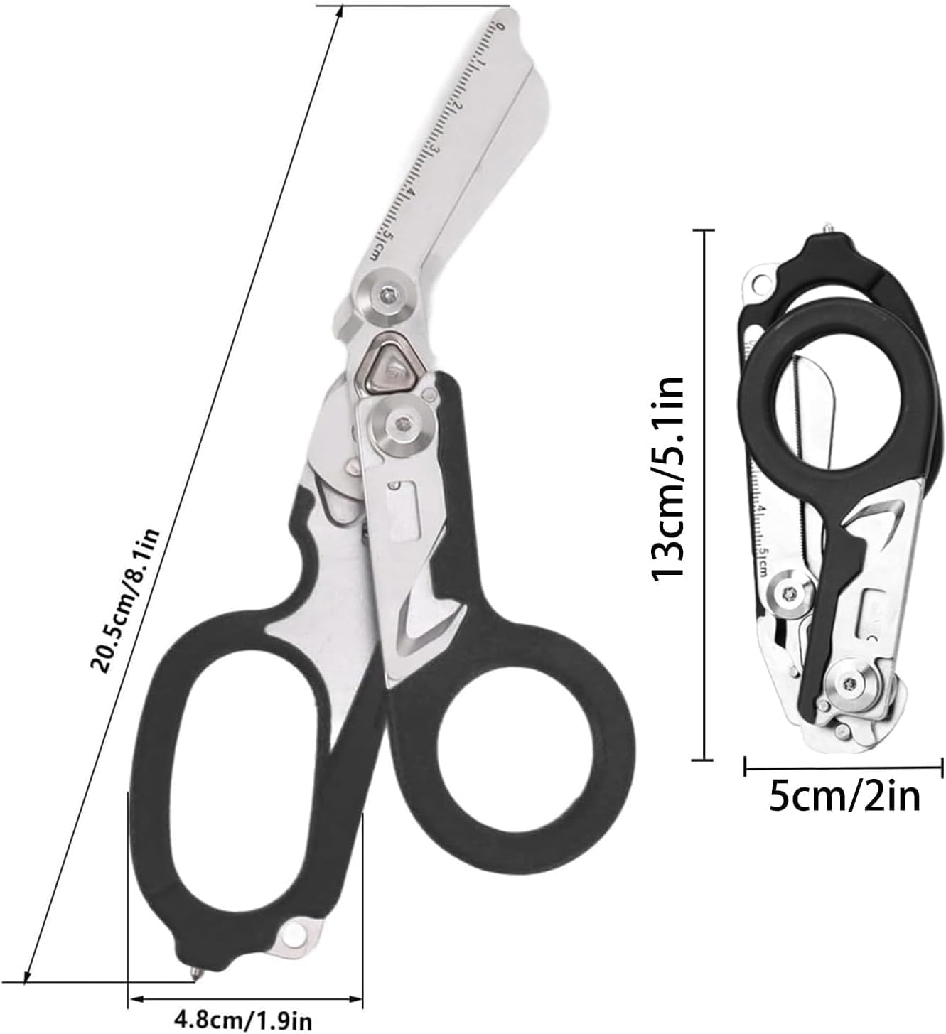Multi-Function Folding Scissors | Black & Silver · Scale Blade · Portable & Safe · Versatile Use