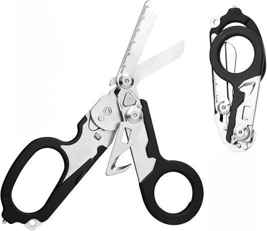 Multi-Function Folding Scissors | Black & Silver · Scale Blade · Portable & Safe · Versatile Use