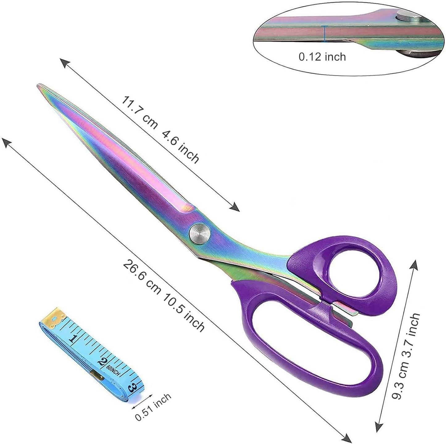 Colorful Titanium-Coated Long Scissors | Sharp Stainless Steel · Comfortable Handle · Precision Cutting · Multi-Purpose Tool