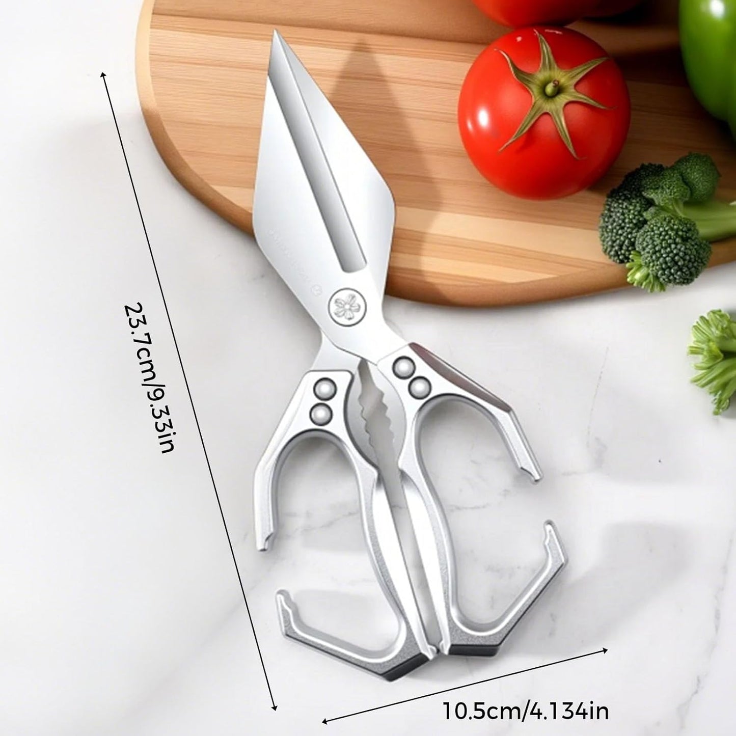 Multi-Functional Kitchen Scissors · Heavy-Duty Stainless Steel | Bottle Opener, Nut Cracker, Food Cutter & Detachable Utility Blades