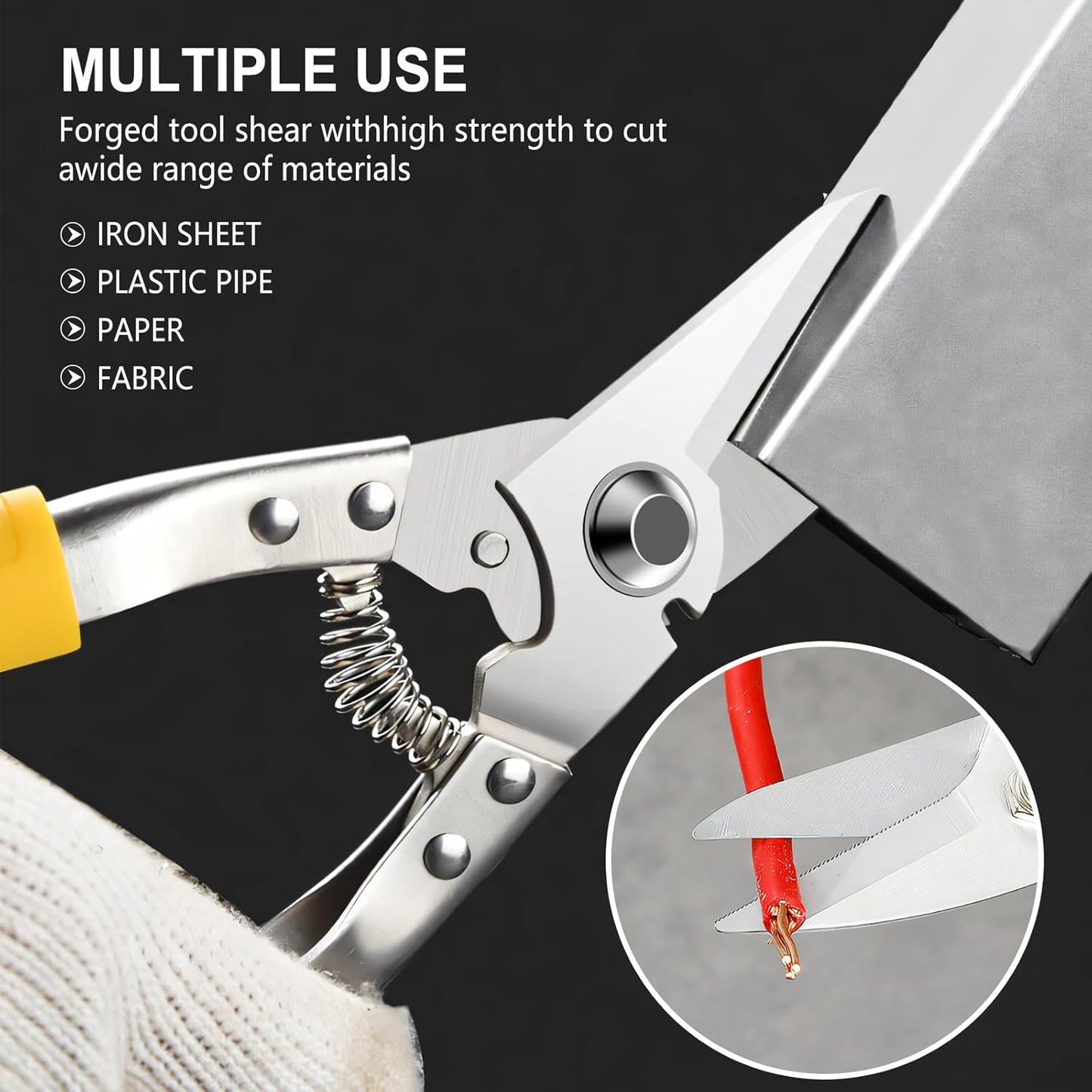 Heavy-Duty Multipurpose Scissors | Non-Slip Handle · Sharp Blades · Ideal for Home & Garden